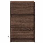 vidaXL Armoire de chevet et lumières LED chêne marron bois ingénierie