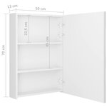 vidaXL Armoire de salle de bain à miroir LED Blanc brillant 50x13x70cm