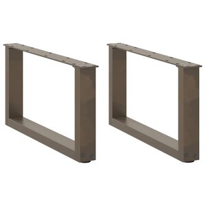 vidaXL Pieds de table basse en U 2 pièces acier naturel 70 x (30-31) cm