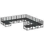 vidaXL Ensemble de canapé de jardin 12 Pièces Noir 71.5 x 71.5 x 71 cm