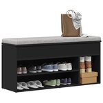 vidaXL Banc à chaussures noir 102x30 5x45 cm bois d'ingénierie