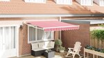 vidaXL Auvent rétractable automatique rayé rouge et blanc 350x250 cm