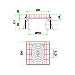 Caniveau de sol pour cuisine professionnelle - sortie horizontale - combisteel -  - acier inoxydable 200x200x131mm