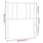 vidaXL Tête de lit métal noir 100 cm