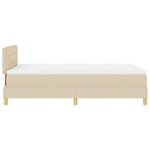 vidaXL Lit à ressort LED avec bandes LED Crème 120 x 200 cm tissu