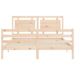 vidaXL Cadre de lit avec tête de lit 160x200 cm bois massif
