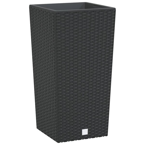 vidaXL Jardinière et intérieur amovible anthracite 11/26 5 L rotin PP