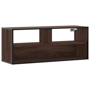 vidaXL Meuble TV chêne marron 100x31x39 5cm bois d'ingénierie et métal