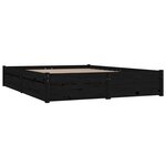 vidaXL Cadre de lit sans matelas avec tiroirs noir