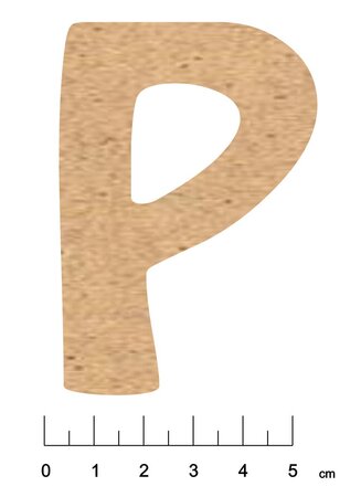 Alphabet en bois MDF adhésif 7 5cm Lettre P