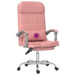 Fauteuil de massage inclinable de bureau informatique étude Rose similicuir rose 02_0025392