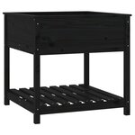 vidaXL Jardinière avec étagère Noir 82 5x82 5x81 cm Bois massif de pin