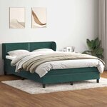 vidaXL Sommier à lattes de lit et matelas vert foncé 140x210cm velours
