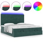 VidaXL Cadre de lit ottoman avec matelas vert foncé 180x200cm velours