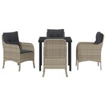 vidaXL Ensemble de salle à manger pour jardin 5 Pièces Gris clair