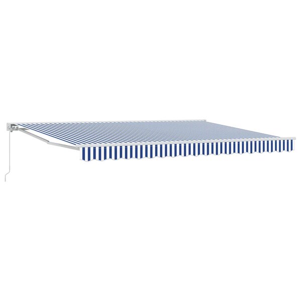 vidaXL Auvent rétractable manuel Bleu et Blanc 4 × 3 m