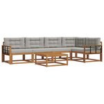 vidaXL Ensemble de canapés d'extérieur 6 Pièces Naturel et gris clair