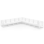 Vidaxl salon de jardin 9 pièces blanc bois de pin massif