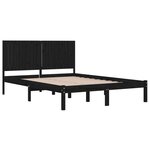 vidaXL Cadre de lit sans matelas noir 200x200 cm bois massif de pin