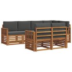 vidaXL Ensemble de canapé d'angle 7 Pièces Naturel et Anthracite