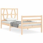 vidaXL Cadre de lit avec tête de lit petit simple bois massif