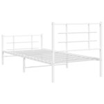 vidaXL Cadre de lit métal sans matelas avec pied de lit blanc 90x190cm