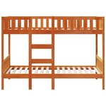 vidaXL Lit superposé cire marron 90x190 cm bois de pin massif