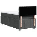 vidaXL Sommier à lattes de lit avec matelas Gris foncé 90x200 cm Tissu