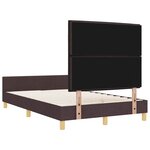 vidaXL Cadre de lit avec tête de lit Marron foncé 120 x 200 cm tissu