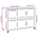 vidaXL Buffet noir 100 5x39x72 cm acier