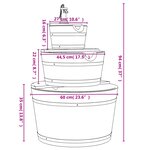 vidaXL Fontaine à eau avec pompe 60x60x94 cm Bois de sapin massif