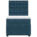 vidaXL Sommier à lattes de lit avec matelas bleu 90x190 cm velours