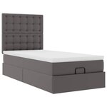 VidaXL Cadre de lit ottoman avec matelas gris 100x200 cm similicuir