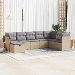 vidaXL Salon de jardin avec coussins 8 Pièces beige résine tressée