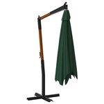 vidaXL Parasol de jardin en porte-à-faux avec mât en bois vert