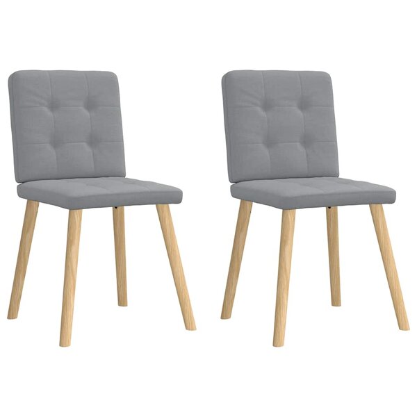 vidaXL Chaises à manger lot de 2 gris clair tissu