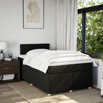 vidaXL Sommier à lattes de lit avec matelas noir 120x190 cm tissu
