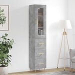 vidaXL Buffet haut Gris béton 34 5x34x180 cm Bois d'ingénierie