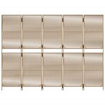 vidaXL Cloison de séparation 5 panneaux beige résine tressée