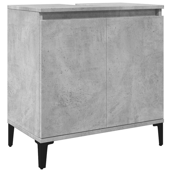 vidaXL Meuble d'évier gris béton 58x33x60 cm bois d'ingénierie