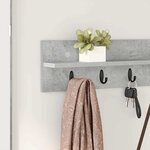 vidaXL Porte-manteau mural avec étagère Gris béton 100 x 10.5 x 18 cm
