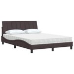 vidaXL Lit avec matelas Hanko marron foncé 140x190 cm tissu