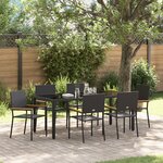 vidaXL Ensemble de jardin 7 pièces Noir Poly Rattan