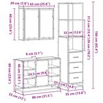 vidaXL Ensemble de meubles de salle de bain 3 Pièces Chêne marron