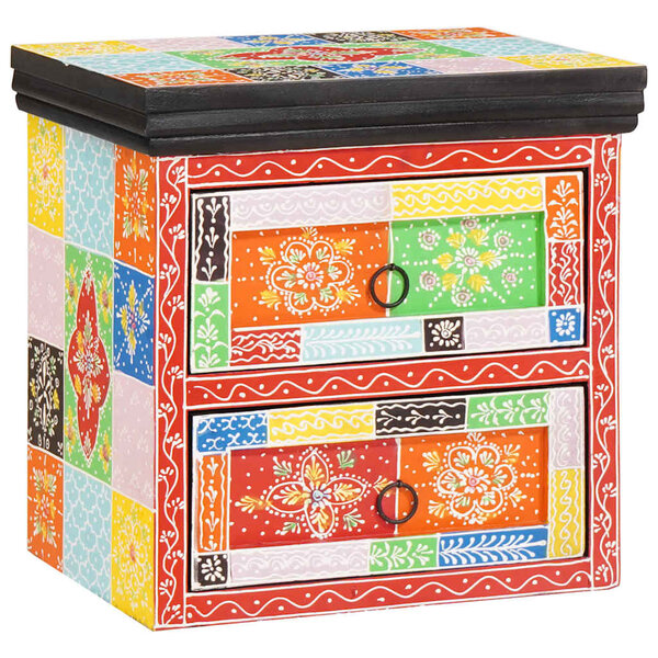 vidaXL Cabinet de chevet avec tiroir 2 Pièces Multicolore 40 x 30 x 40 cm