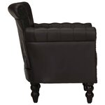 vidaXL Fauteuil Noir Cuir de chèvre véritable