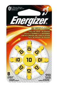 Blister de 8 Piles Auditives Zinc Air Turn&Lock N°10 ENERGIZER