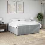 vidaXL Sommier à lattes de lit avec matelas Gris clair 200x200cm Tissu