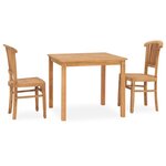 vidaXL Ensemble à manger de jardin 3 Pièces bois de teck solide