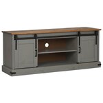 VidaXL Meuble TV HALDEN 2 portes coulissantes gris 150x40x60 cm